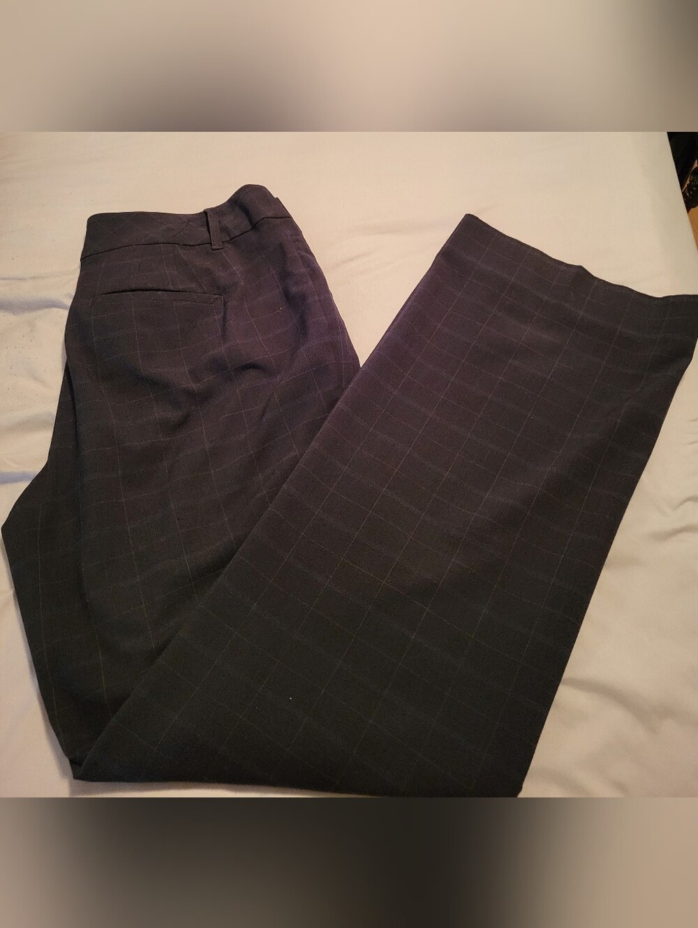 White House Black Market  Black Plaid Slim Leg Pants Sz 12